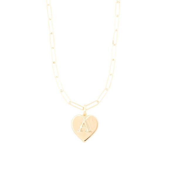 MILOR SILVER Italy 18kt Gold Plated Sterling Silver Initial Heart Necklace - Picture 1 of 2